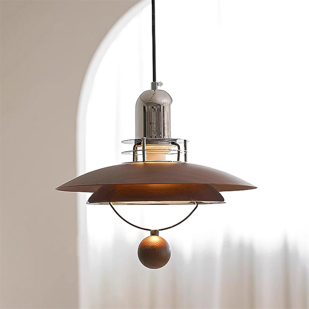 Trava Pendant Lamp Layered Wood Orb Modern - Letslighting