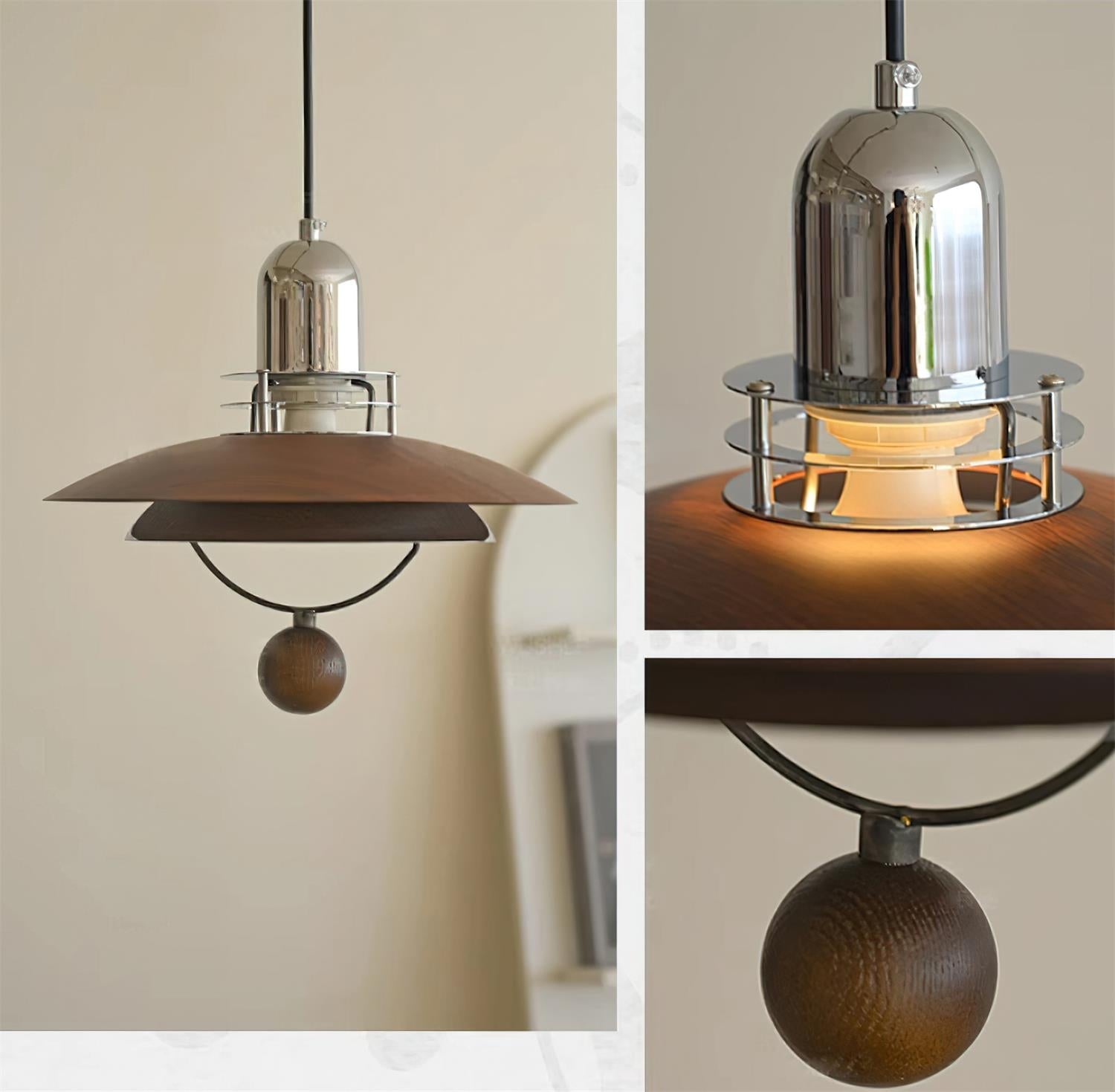 Trava Pendant Lamp Layered Wood Orb Modern - Letslighting
