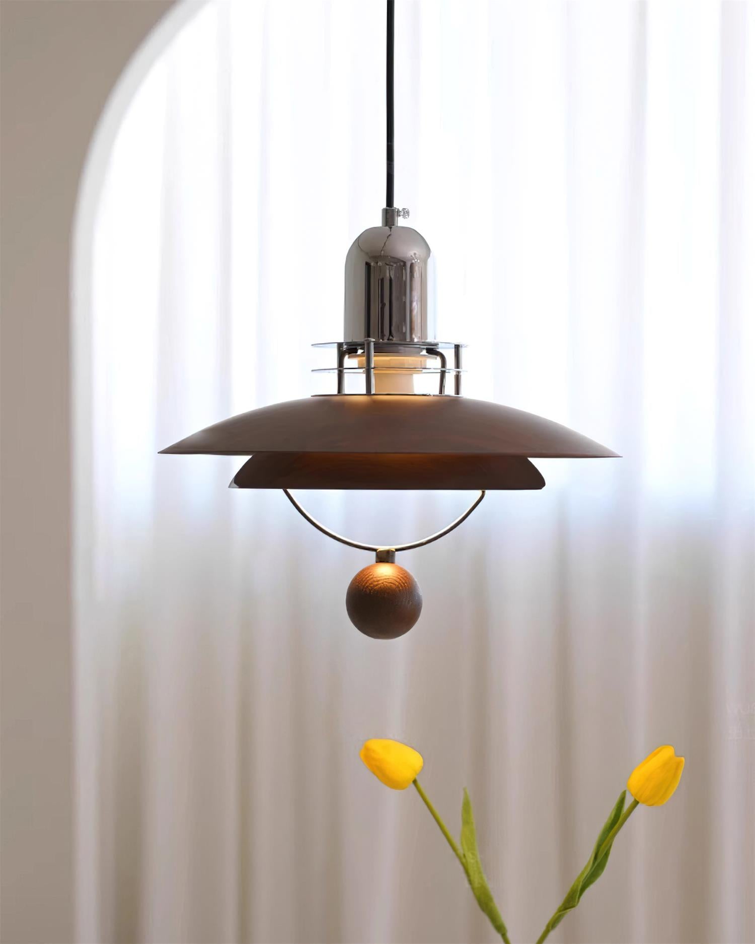 Trava Pendant Lamp Layered Wood Orb Modern - Letslighting