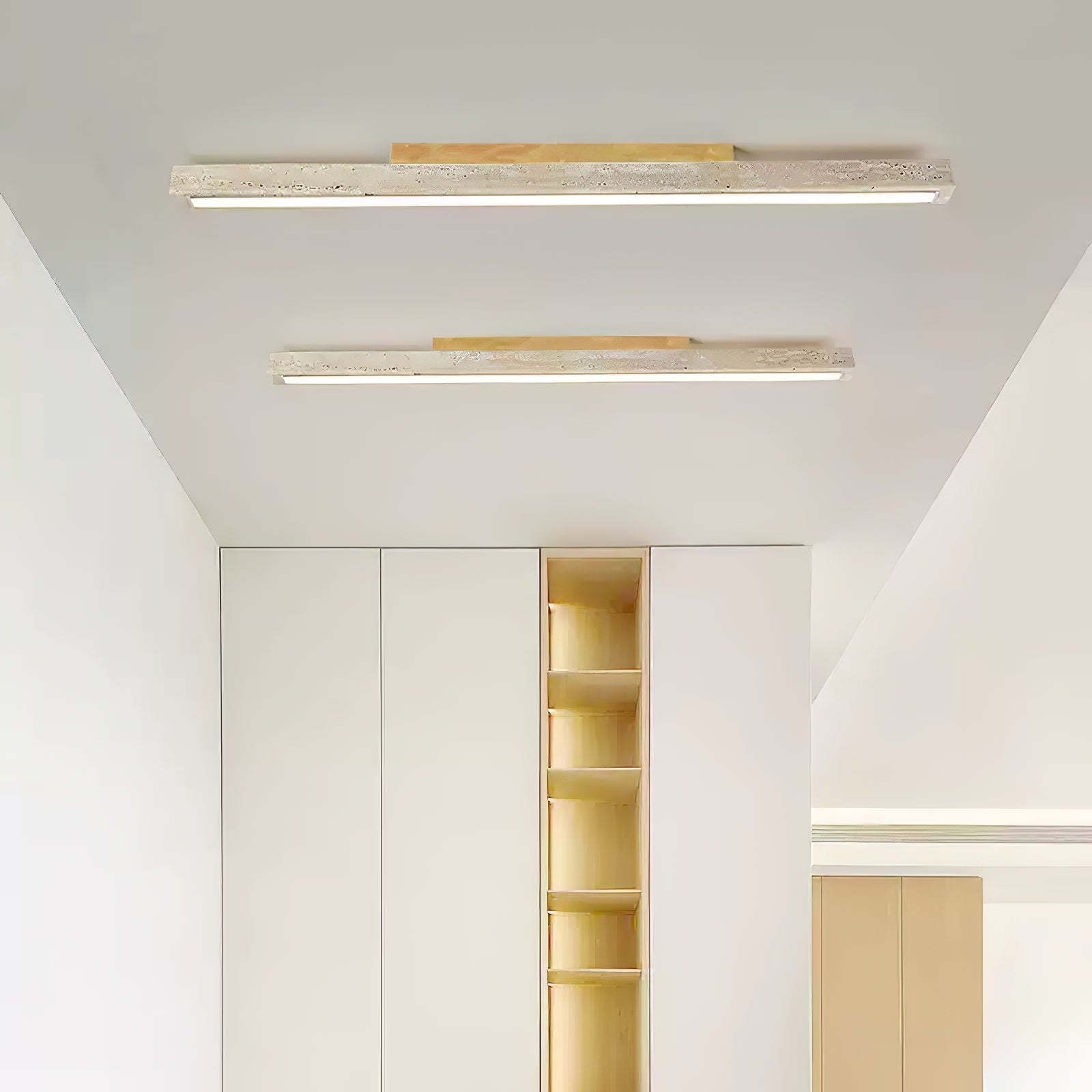 Orvenarae Minimalist Travertine Linear Light - Letslighting
