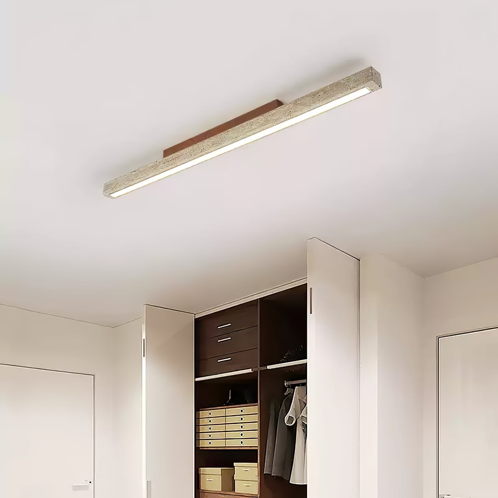 Orvenarae Minimalist Travertine Linear Light - Letslighting