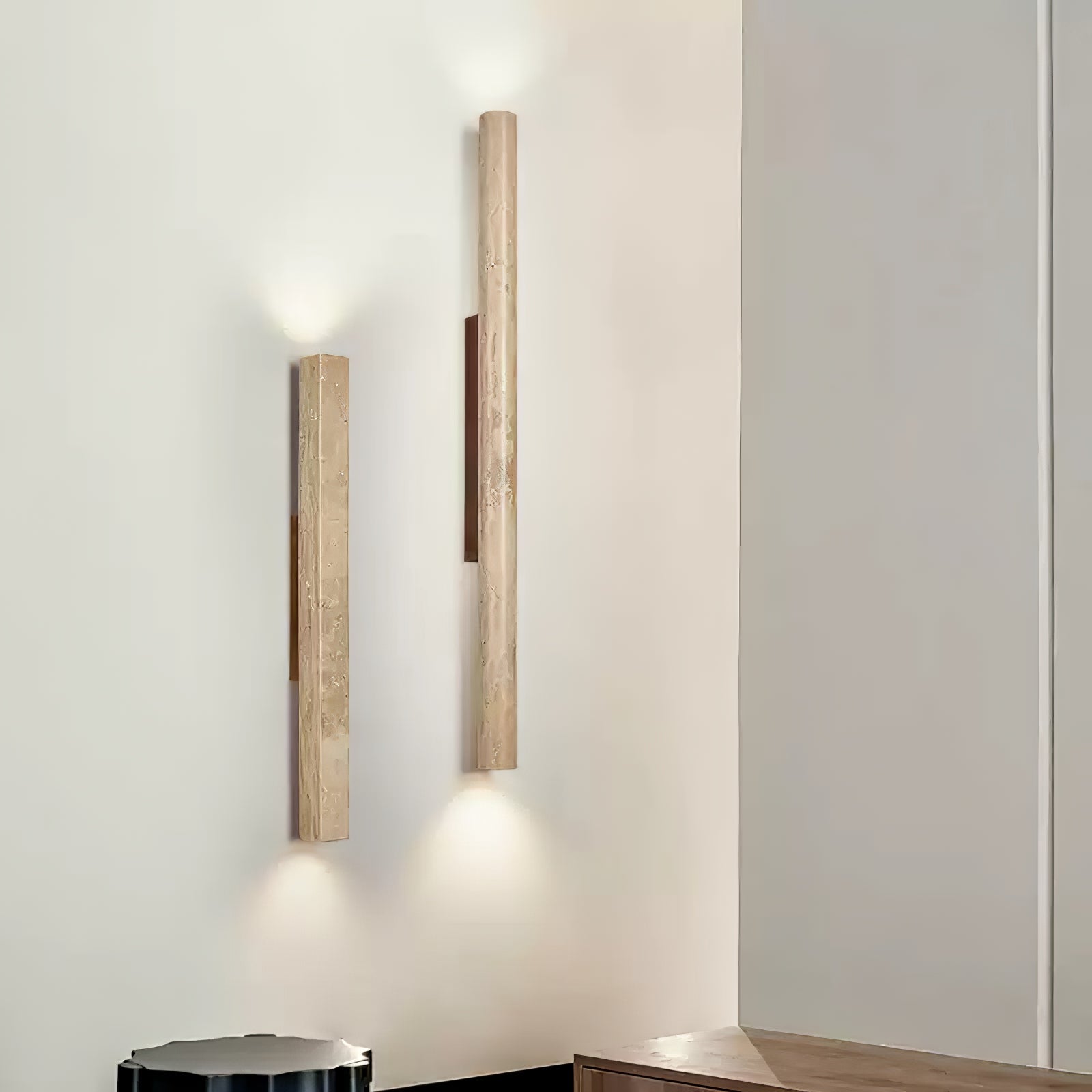 Cathais Minimalist Travertine Wall Light - Letslighting