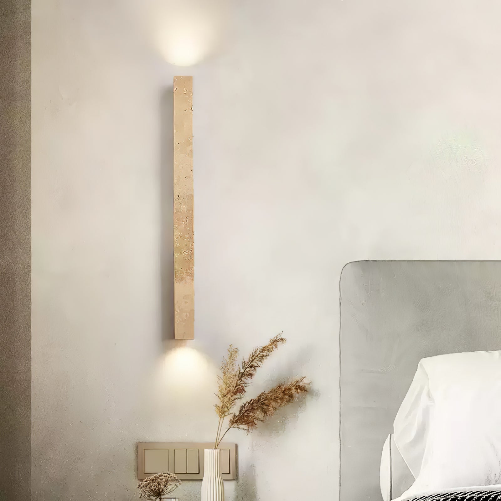 Cathais Minimalist Travertine Wall Light - Letslighting