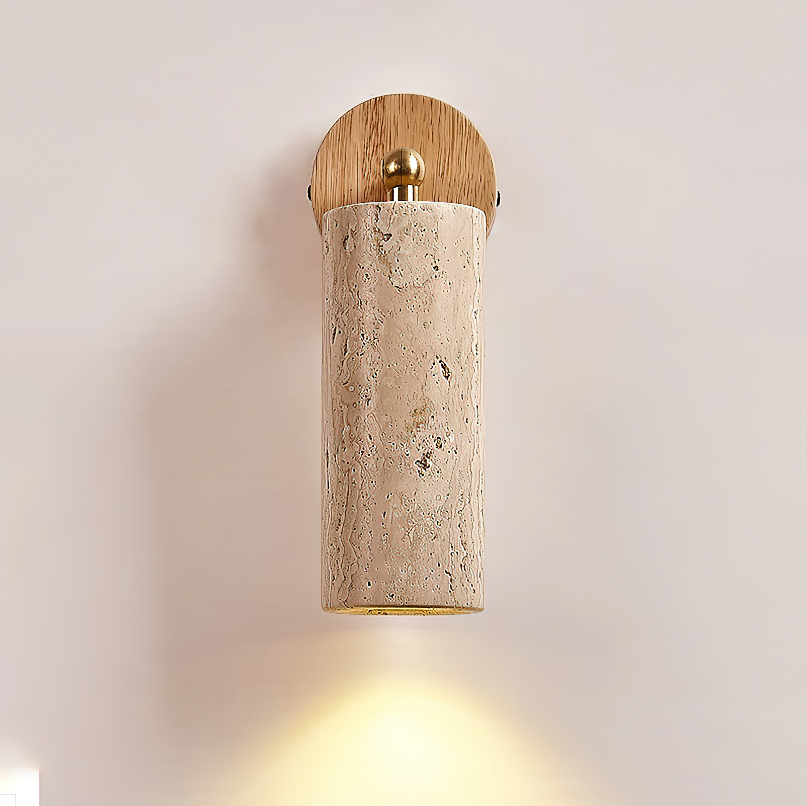 Arvararae Modern Minimalist Wooden Travertine Wall Lamp - Letslighting