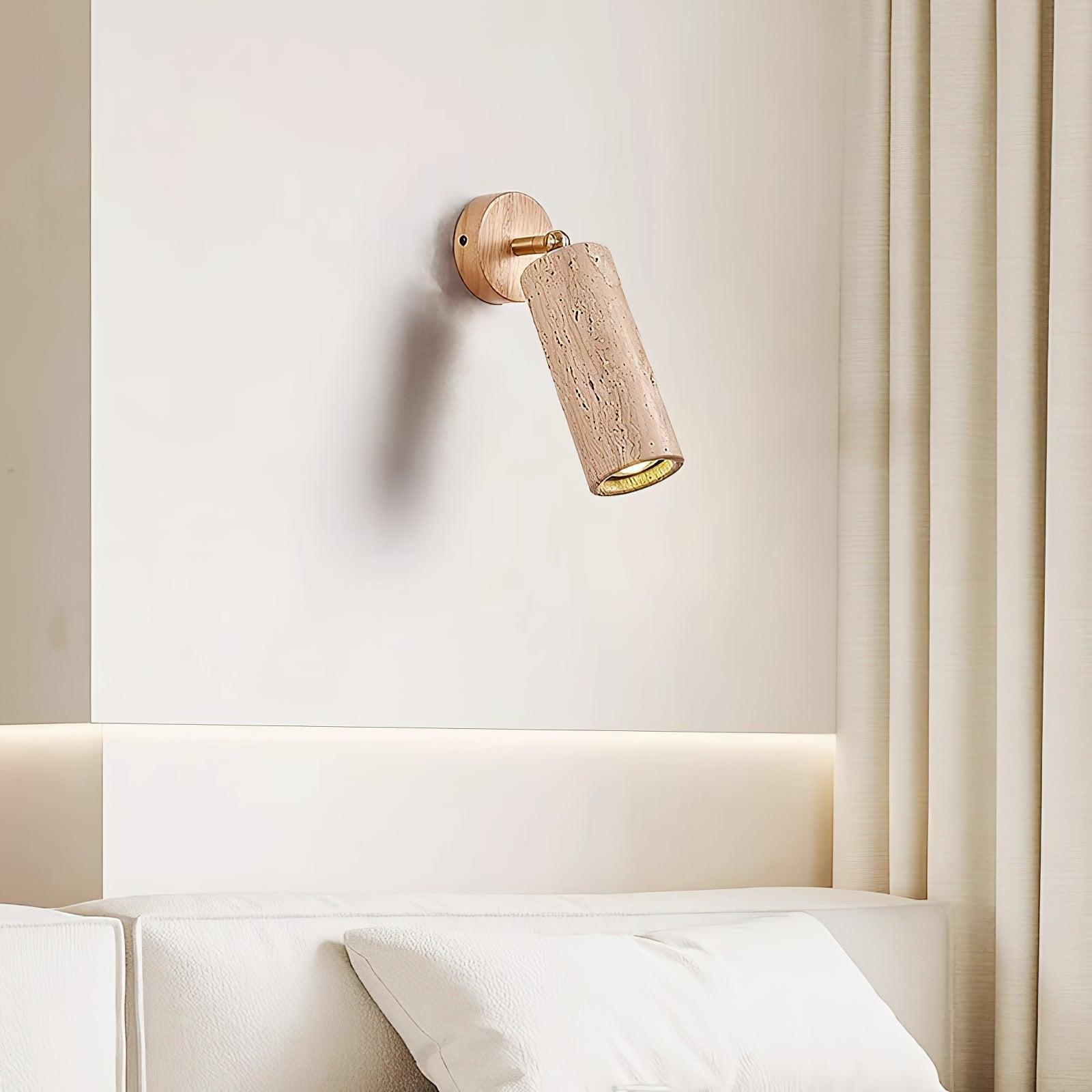 Arvararae Modern Minimalist Wooden Travertine Wall Lamp - Letslighting