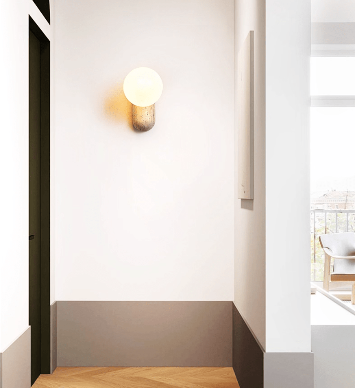 Travertine Pebble Wall Light - Letslighting