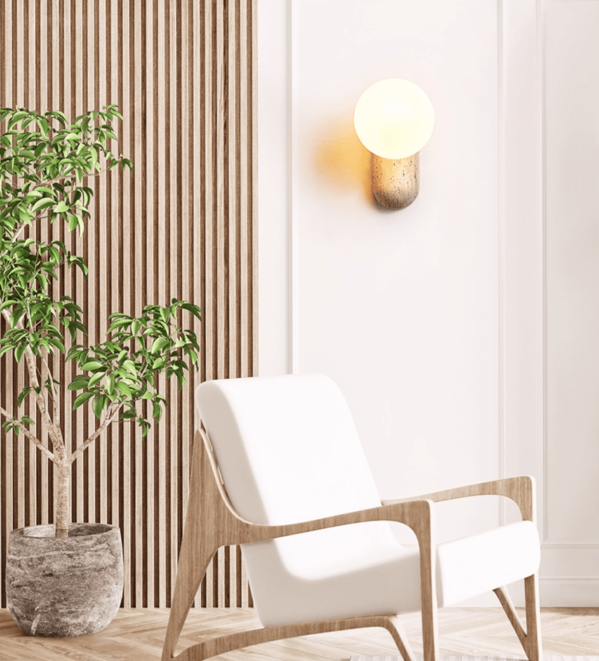 Travertine Pebble Wall Light - Letslighting