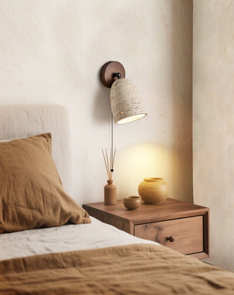 Pivoting Modern Travertine Wall Light