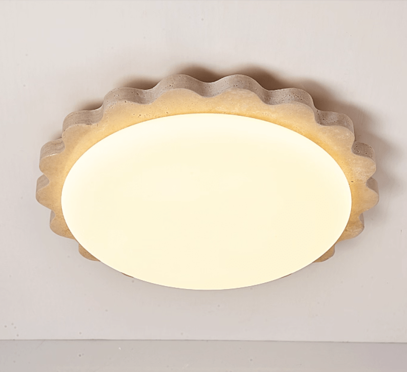 Scallop Modern Travertine Ceiling Light