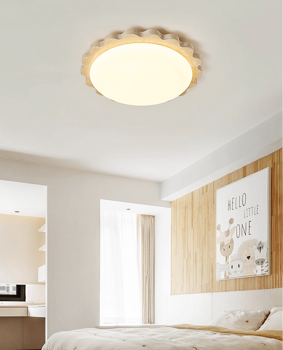 Scallop Modern Travertine Ceiling Light