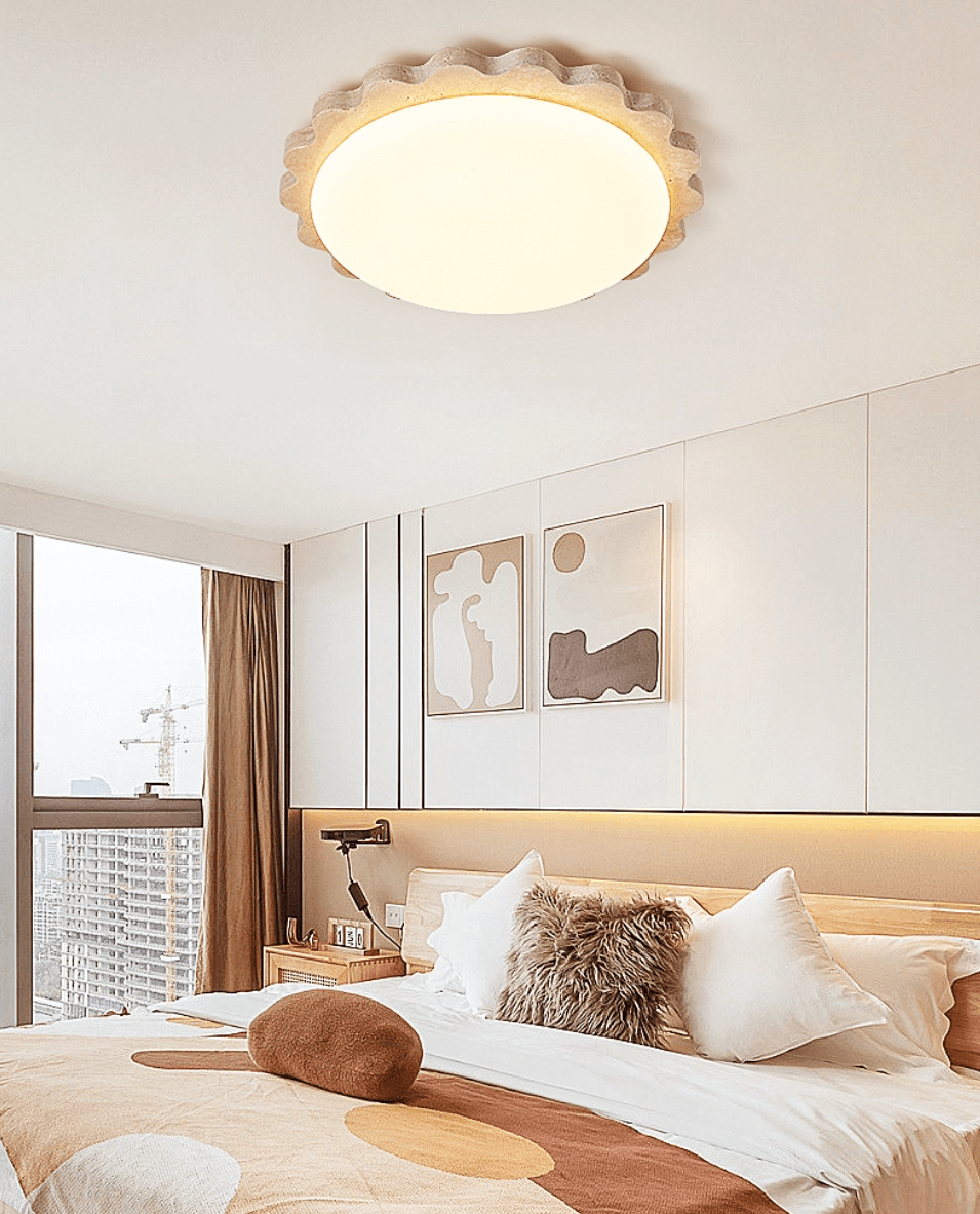 Scallop Modern Travertine Ceiling Light