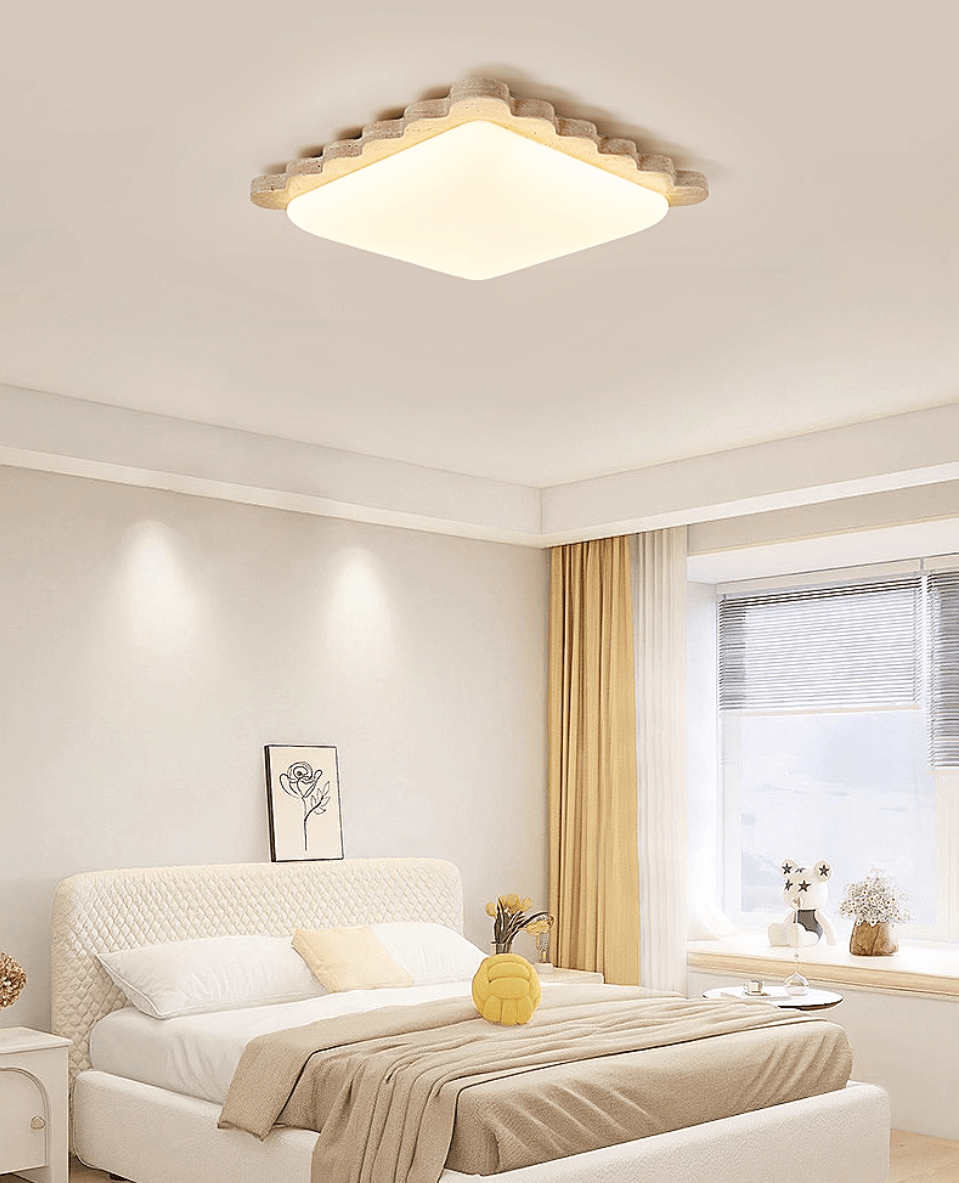 Scallop Modern Travertine Ceiling Light
