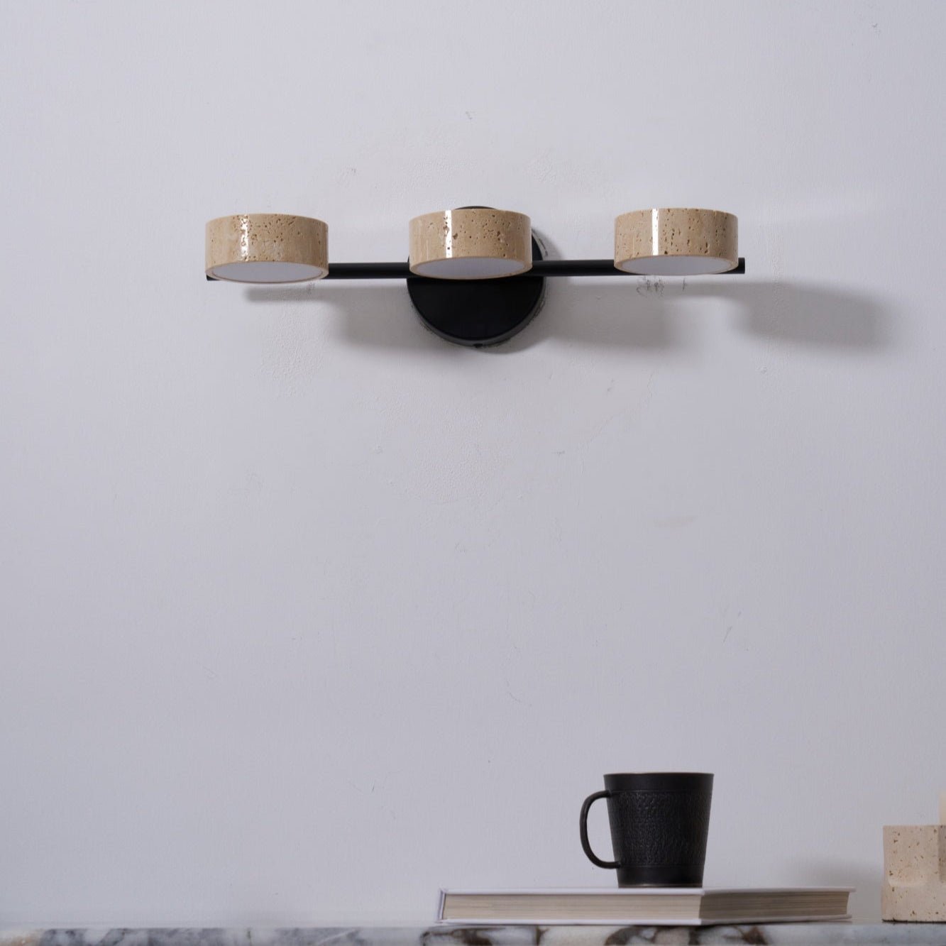 Ceshair Wall Light Multi Head Travertine Vanity Light - Letslighting