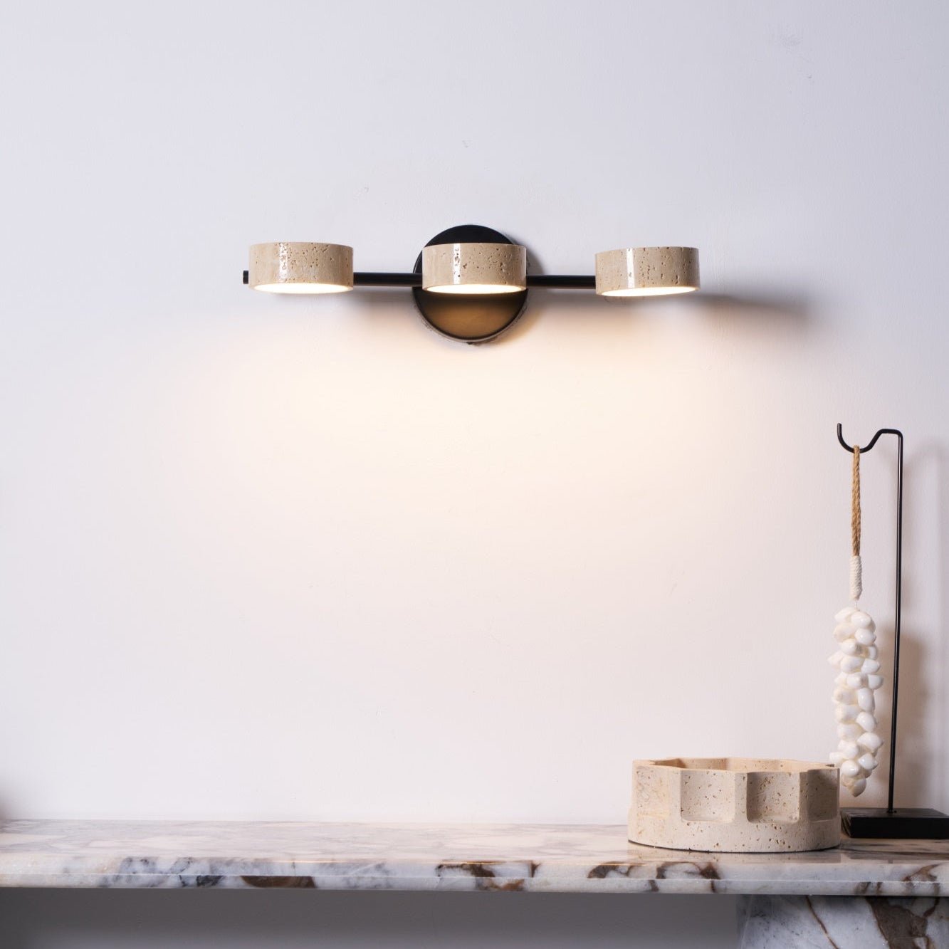 Ceshair Wall Light Multi Head Travertine Vanity Light - Letslighting