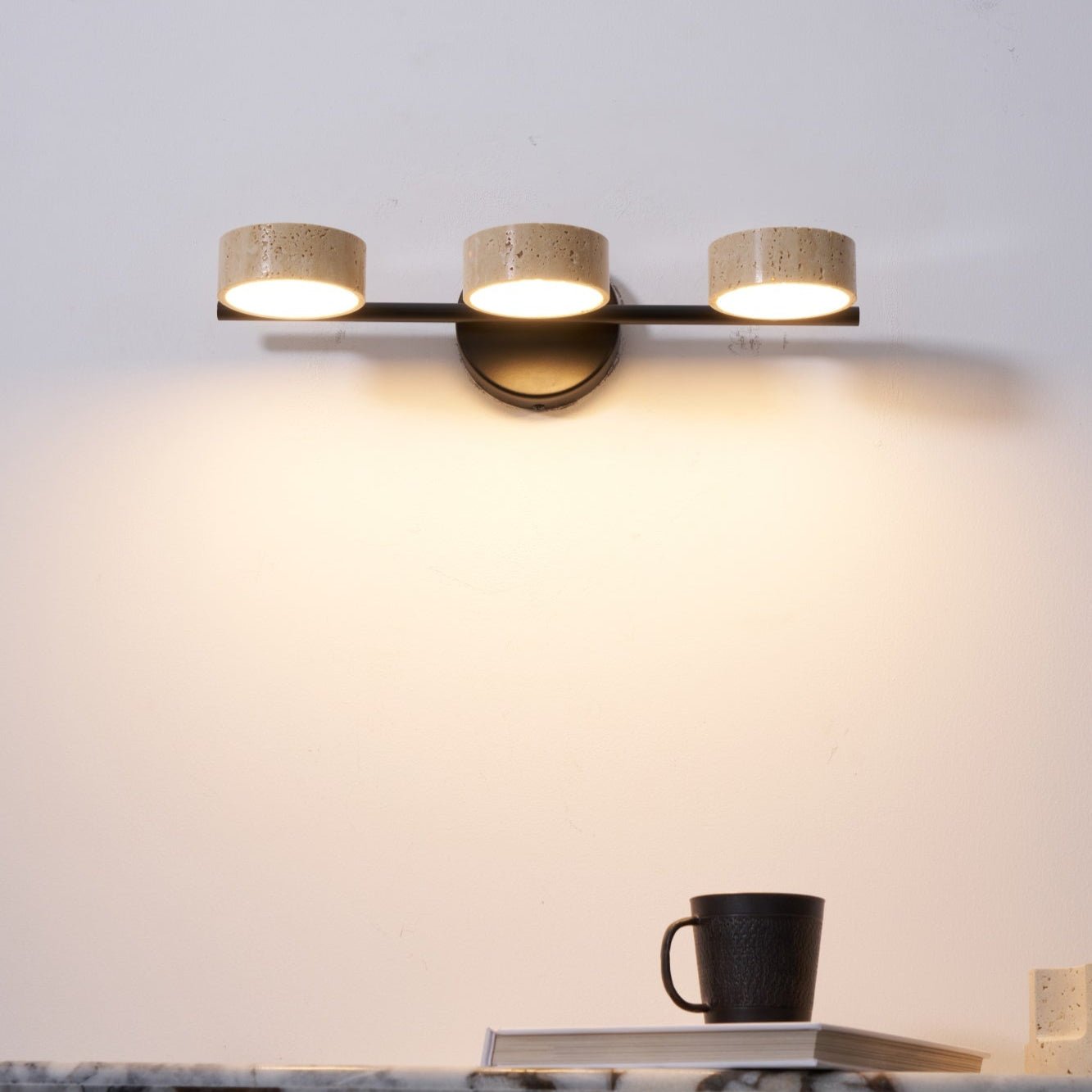 Ceshair Wall Light Multi Head Travertine Vanity Light - Letslighting