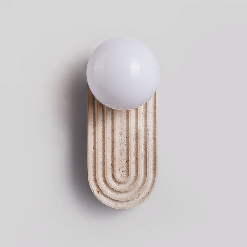 Elvelos Modern Minimalist Travertine Glass Wall Lamp - Letslighting