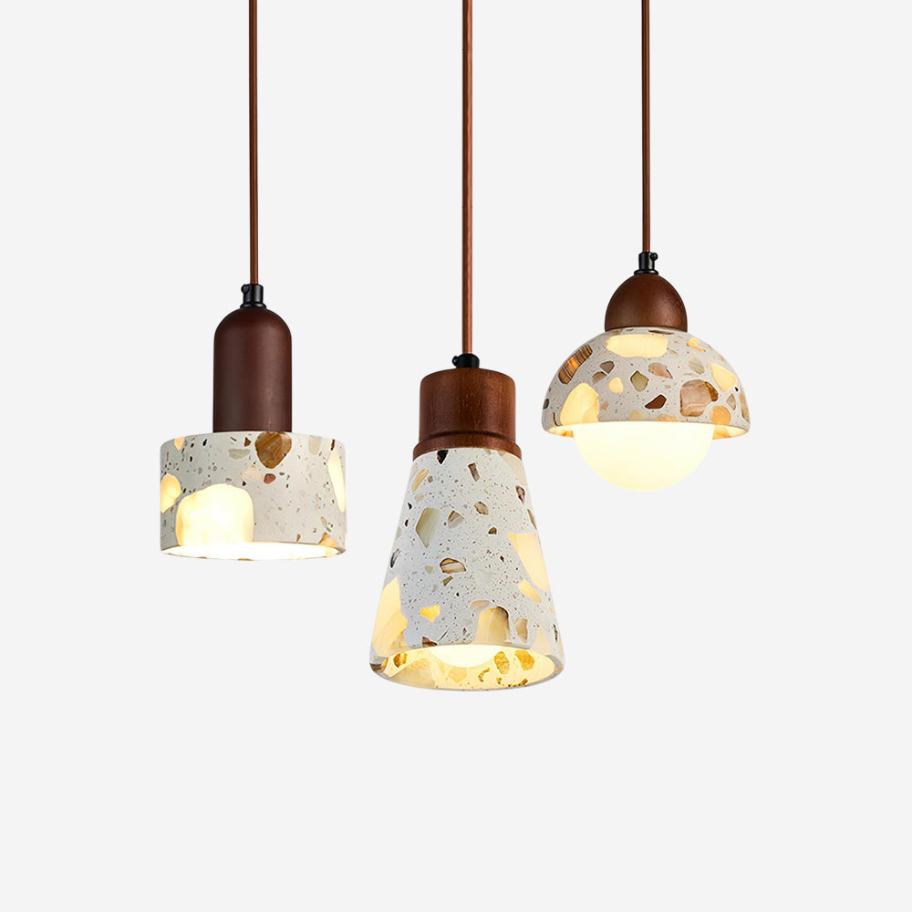 Tressa Pendant Lamp Terrazzo-Inlay Sculptural - Letslighting
