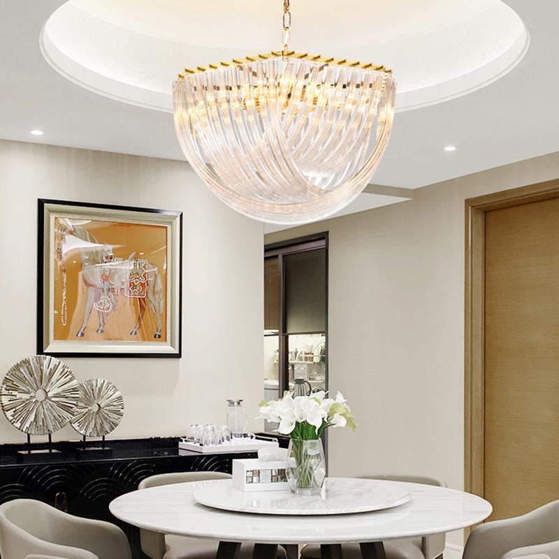 Aurora Chandelier Clear Curved Tiered - Letslighting