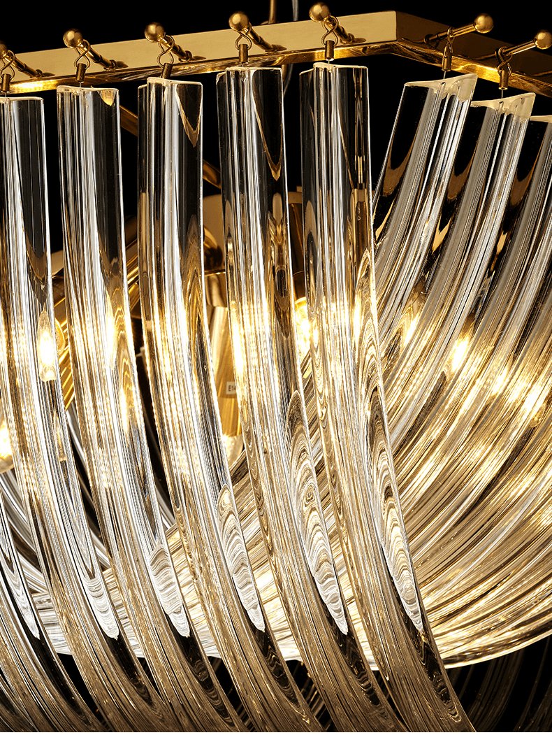 Aurora Chandelier Clear Curved Tiered - Letslighting