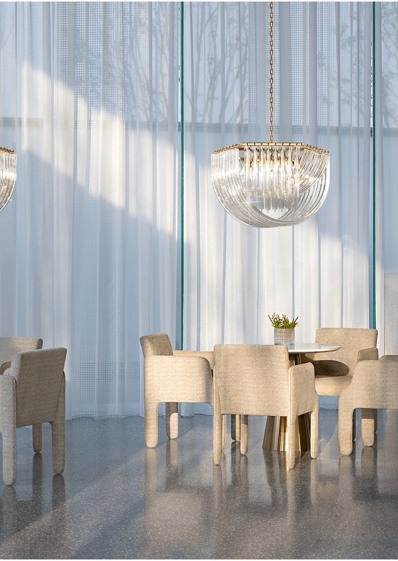 Aurora Chandelier Clear Curved Tiered - Letslighting