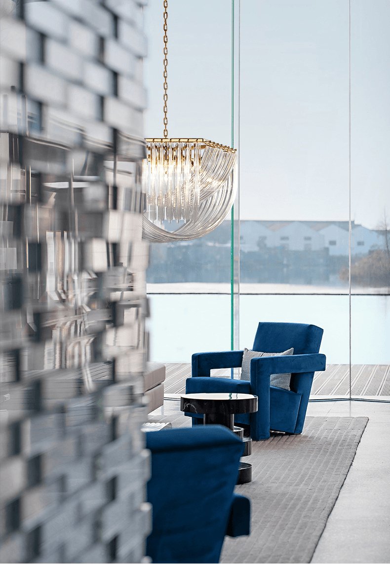 Aurora Chandelier Clear Curved Tiered - Letslighting