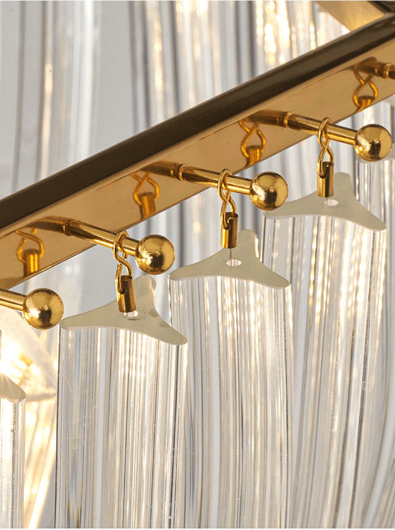 Aurora Chandelier Clear Curved Tiered - Letslighting