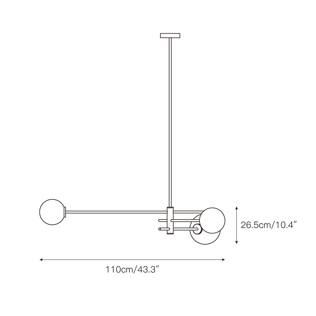 Catalel Modern Minimalist Brass Glass Chandelier - Letslighting