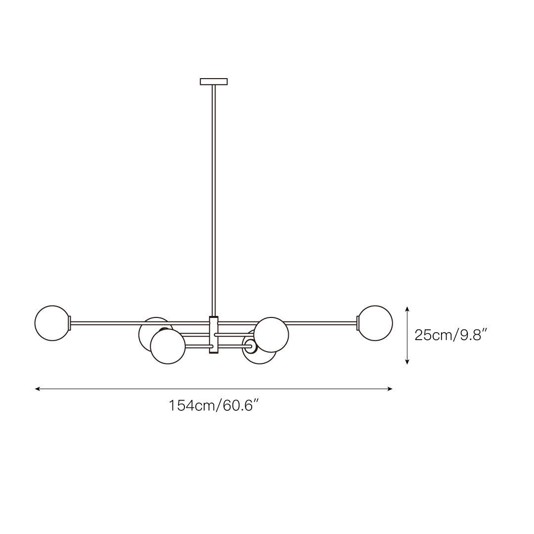 Catalel Modern Minimalist Brass Glass Chandelier - Letslighting