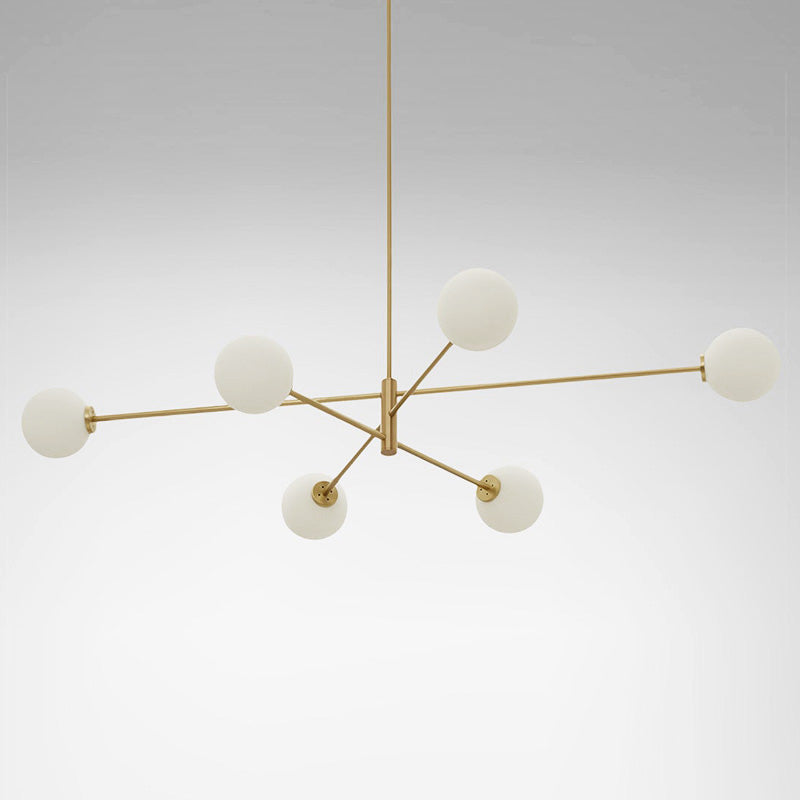Catalel Modern Minimalist Brass Glass Chandelier - Letslighting