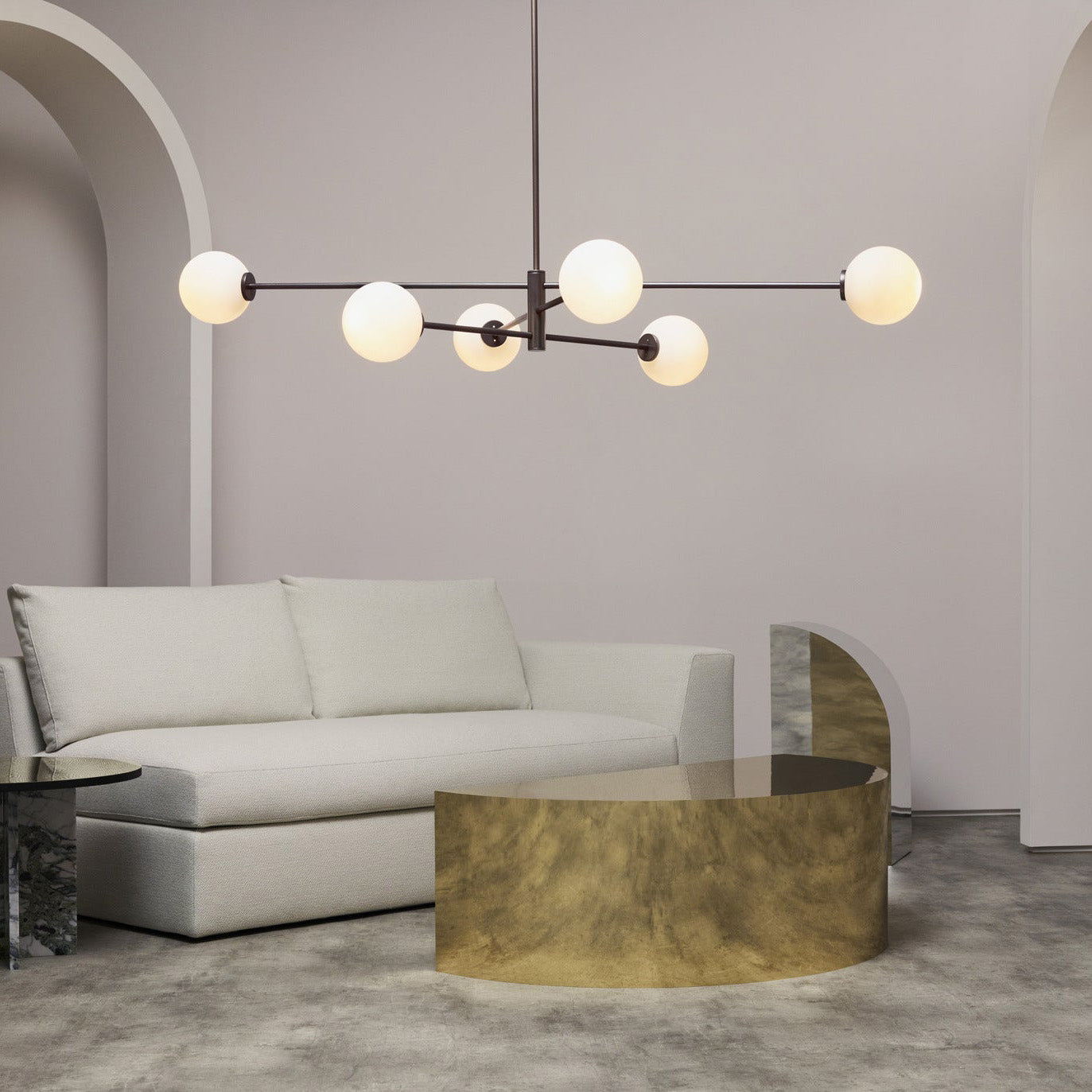 Catalel Modern Minimalist Brass Glass Chandelier - Letslighting