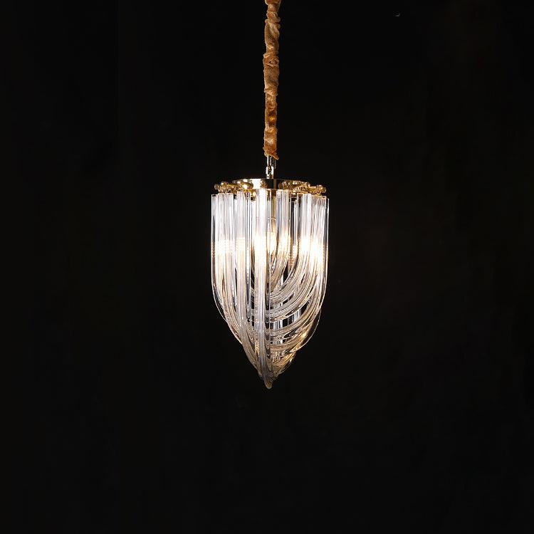 Aurora Chandelier Clear Curved Tiered - Letslighting