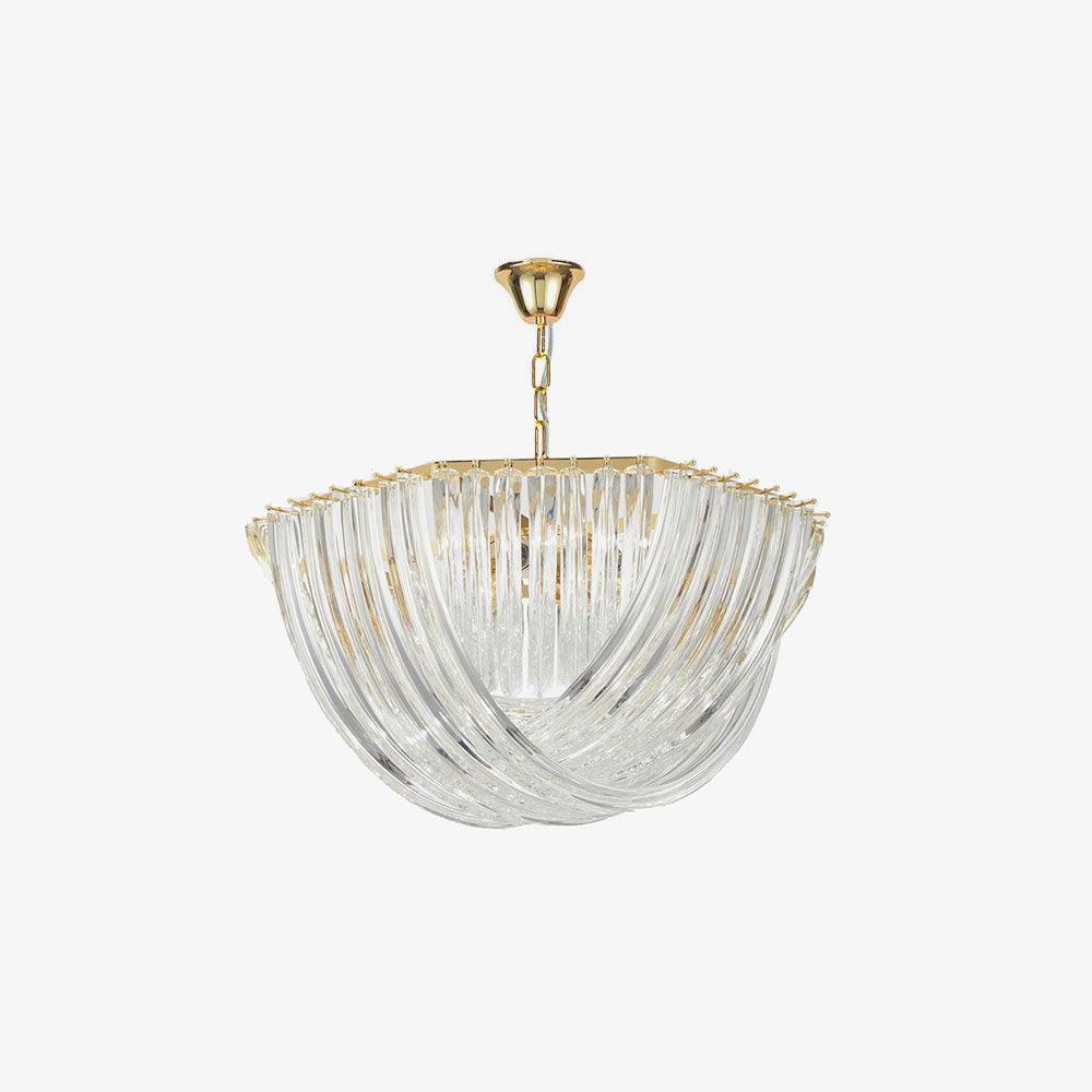 Aurora Chandelier Clear Curved Tiered - Letslighting