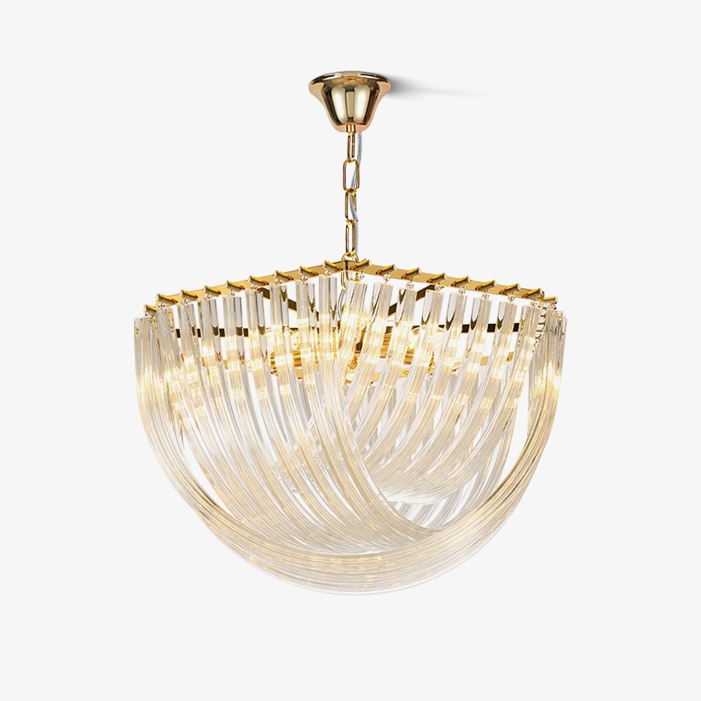 Aurora Chandelier Clear Curved Tiered - Letslighting