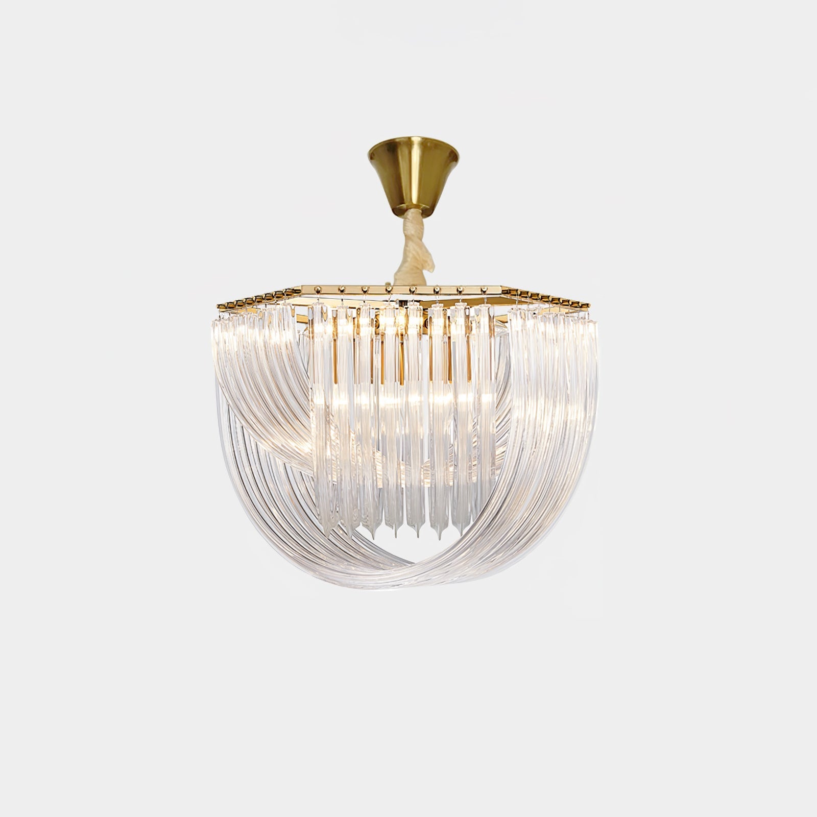 Aurora Chandelier Clear Curved Tiered - Letslighting