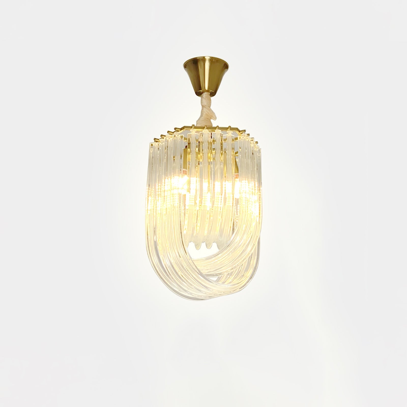 Aurora Chandelier Clear Curved Tiered - Letslighting