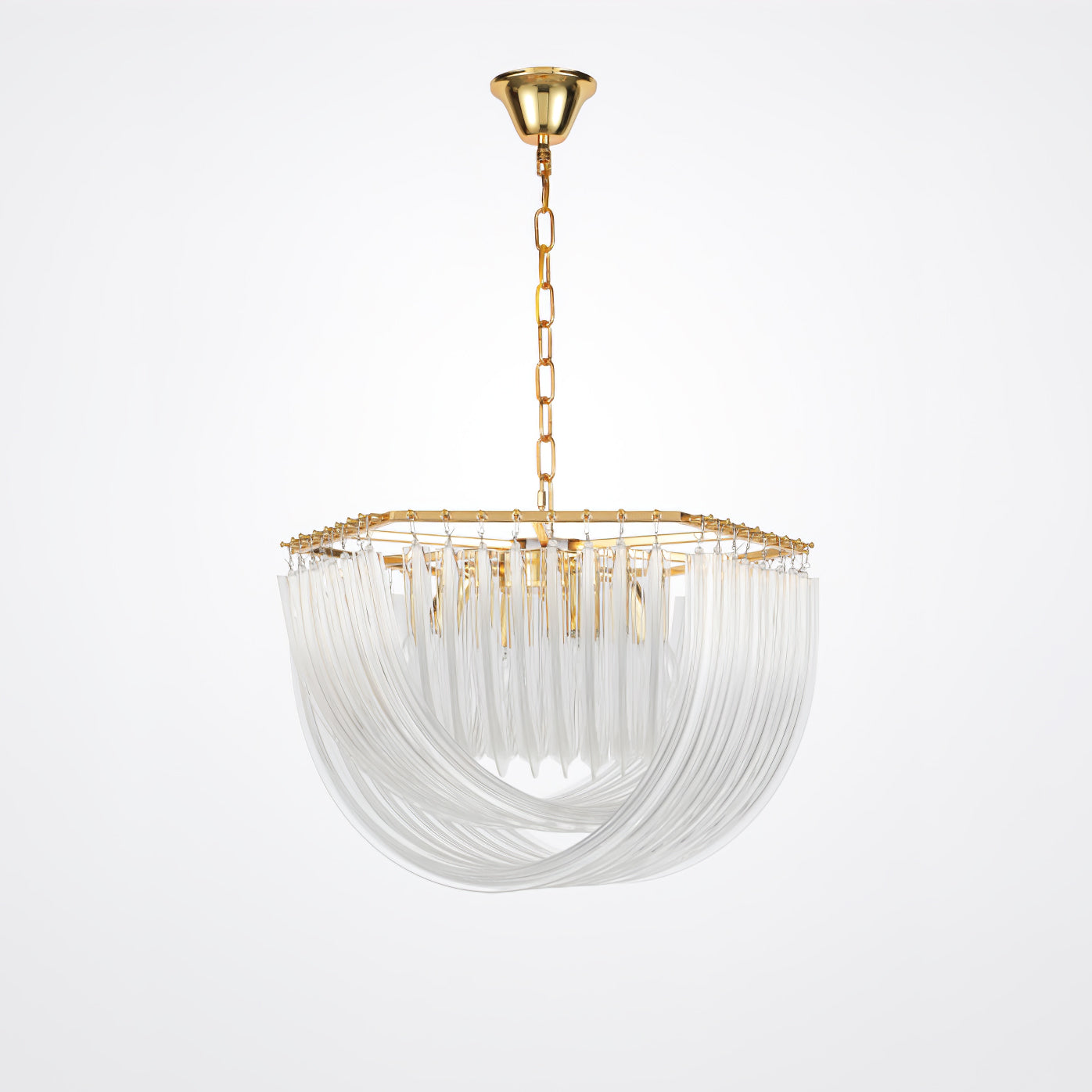 Aurora Chandelier Clear Curved Tiered - Letslighting