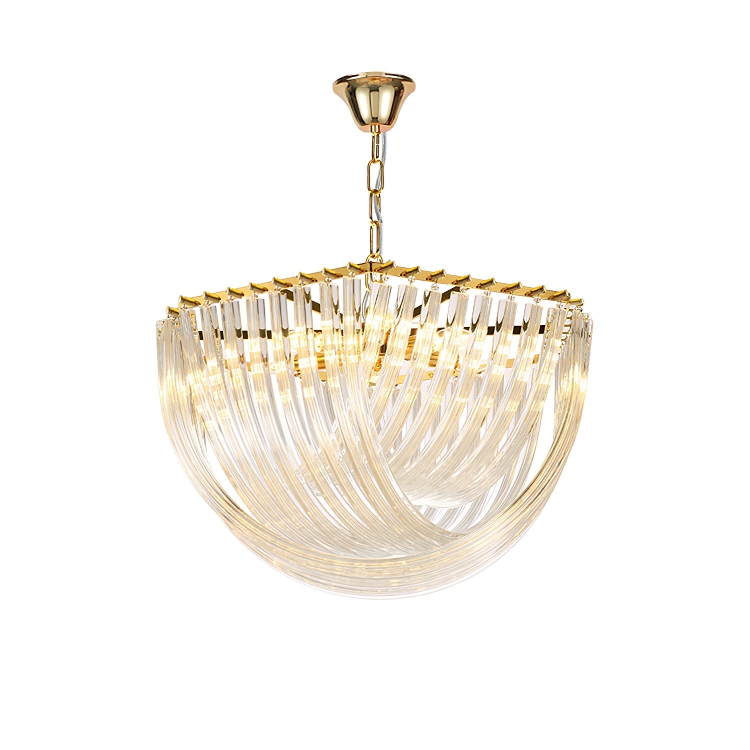 Aurora Chandelier Clear Curved Tiered - Letslighting