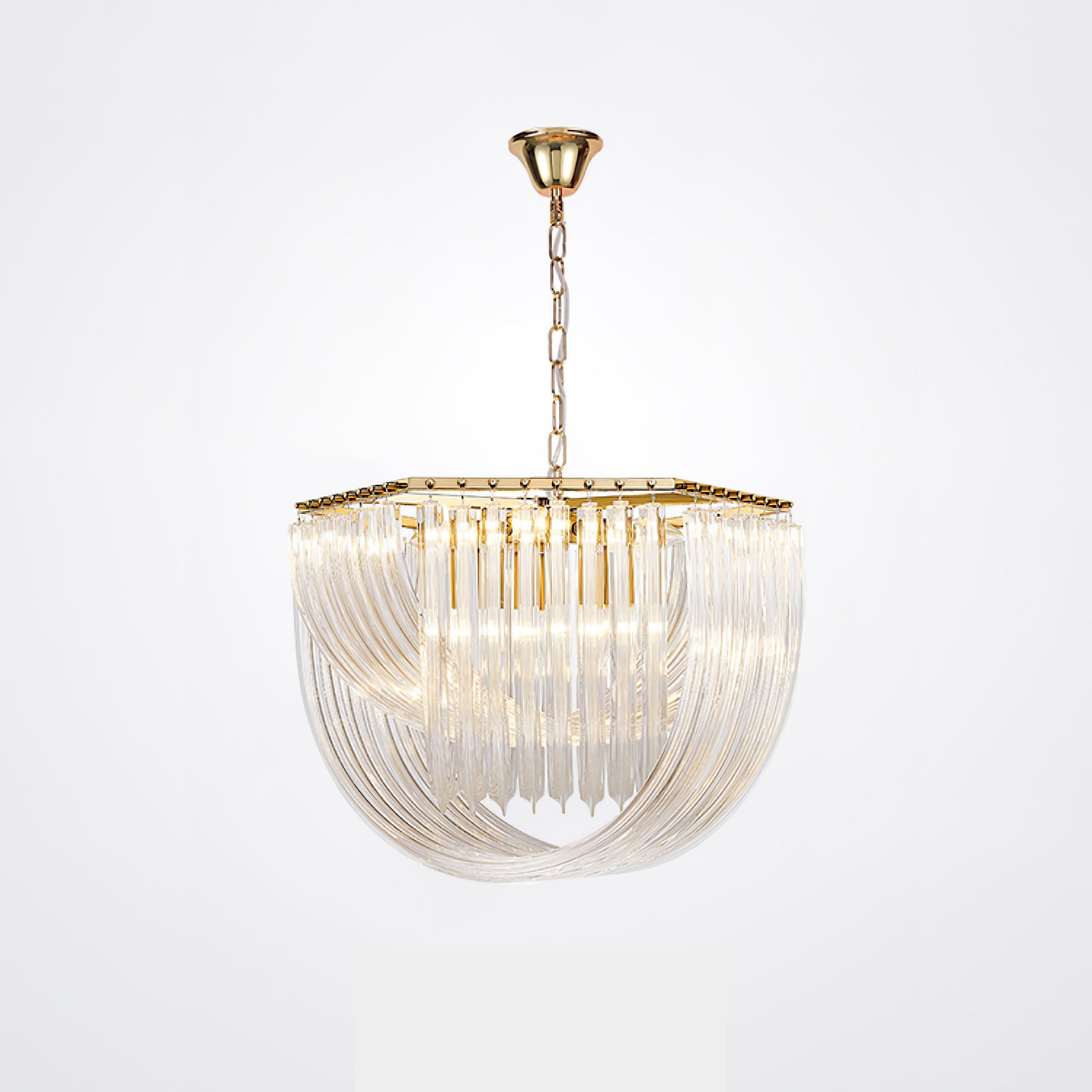 Aurora Chandelier Clear Curved Tiered - Letslighting