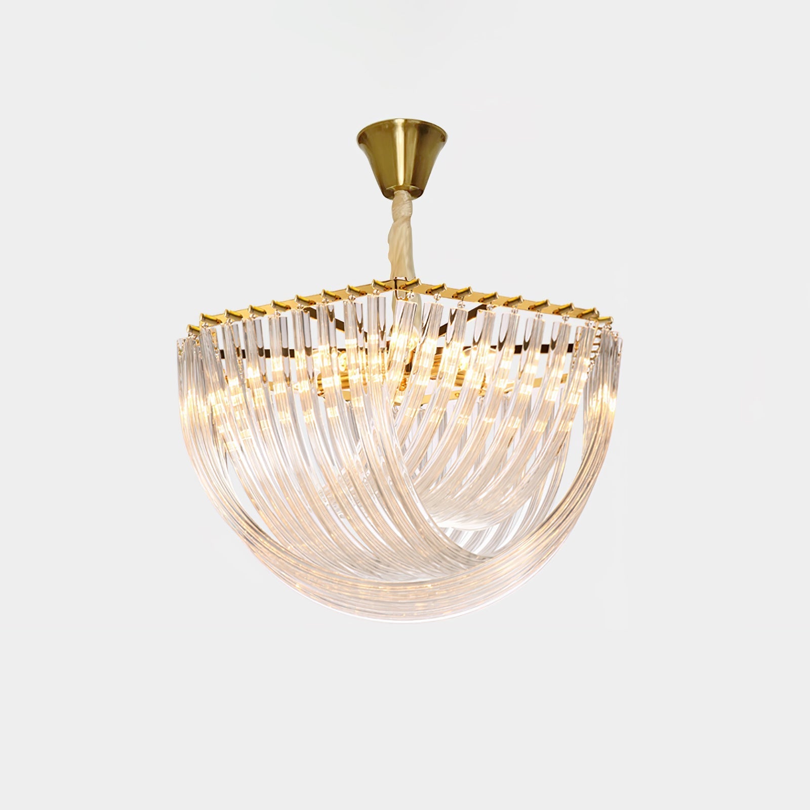 Aurora Chandelier Clear Curved Tiered - Letslighting