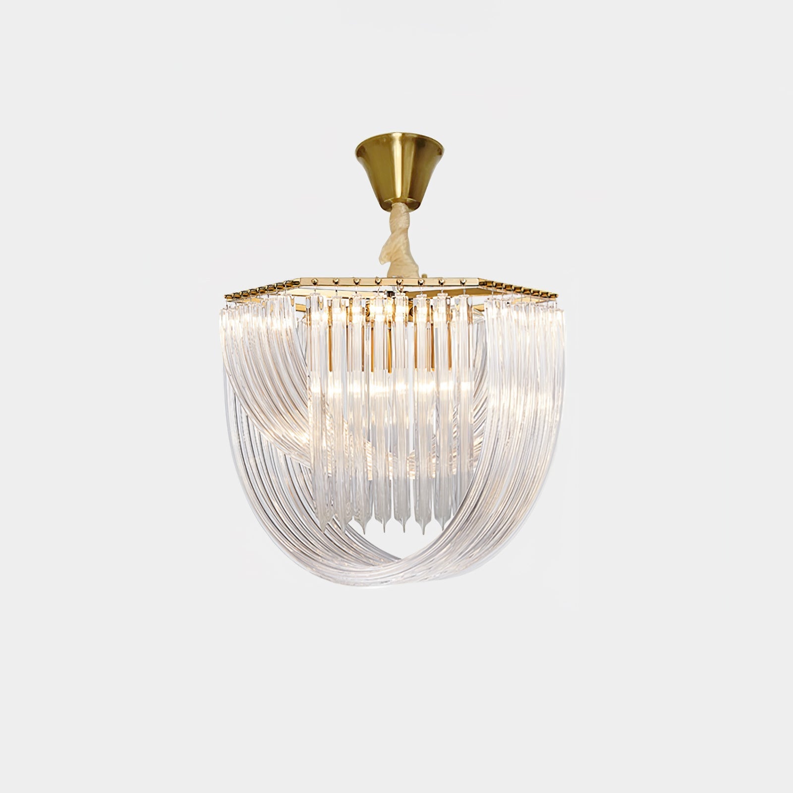 Aurora Chandelier Clear Curved Tiered - Letslighting
