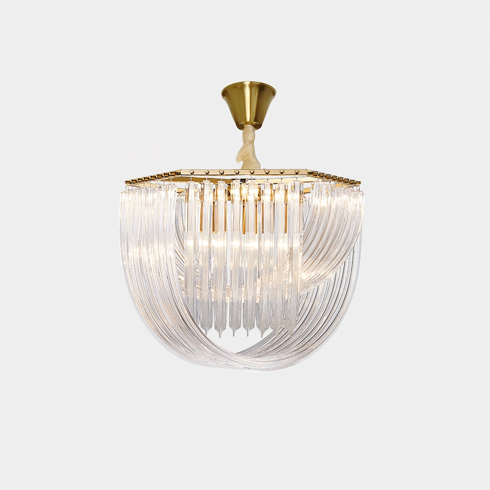 Aurora Chandelier Clear Curved Tiered - Letslighting