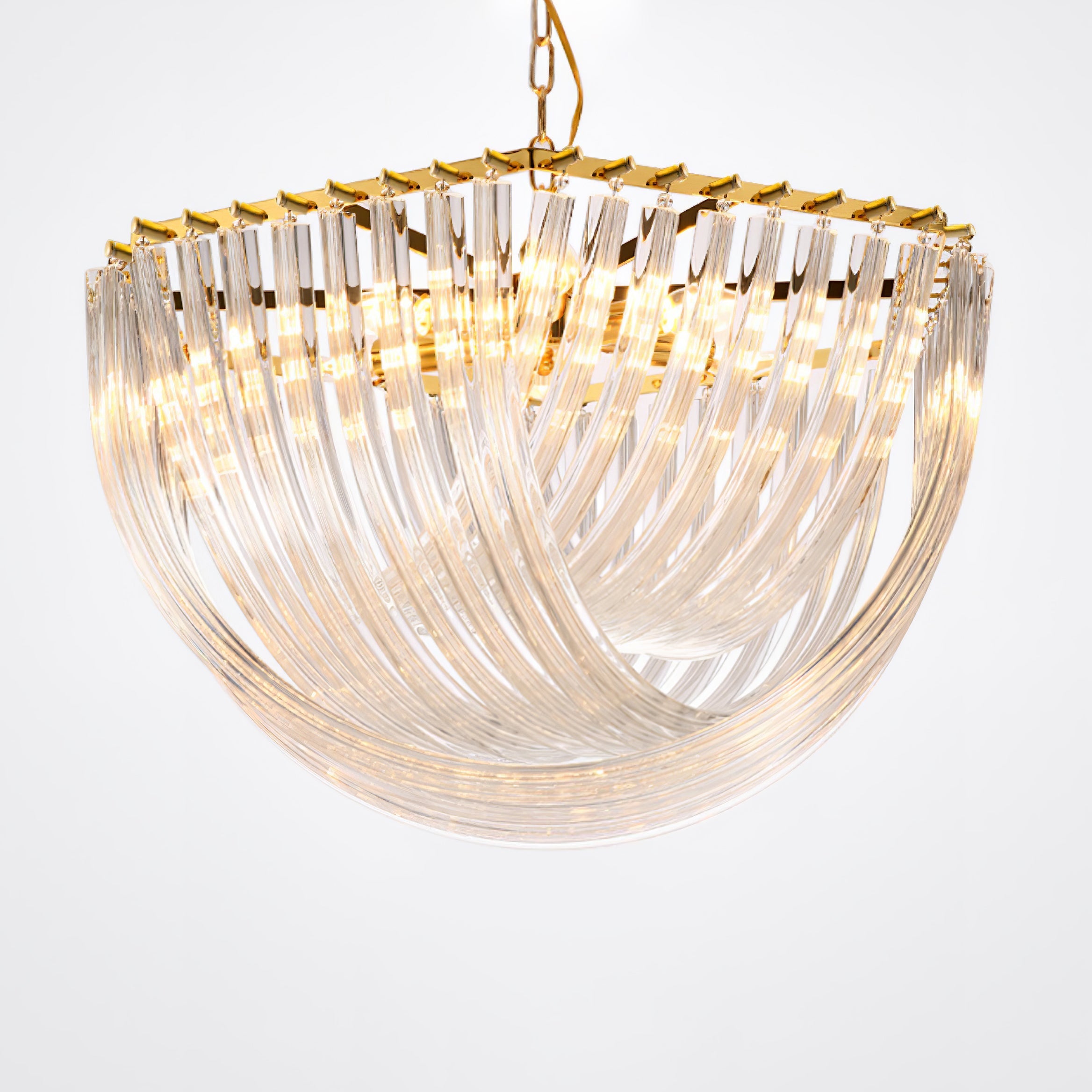 Aurora Chandelier Clear Curved Tiered - Letslighting