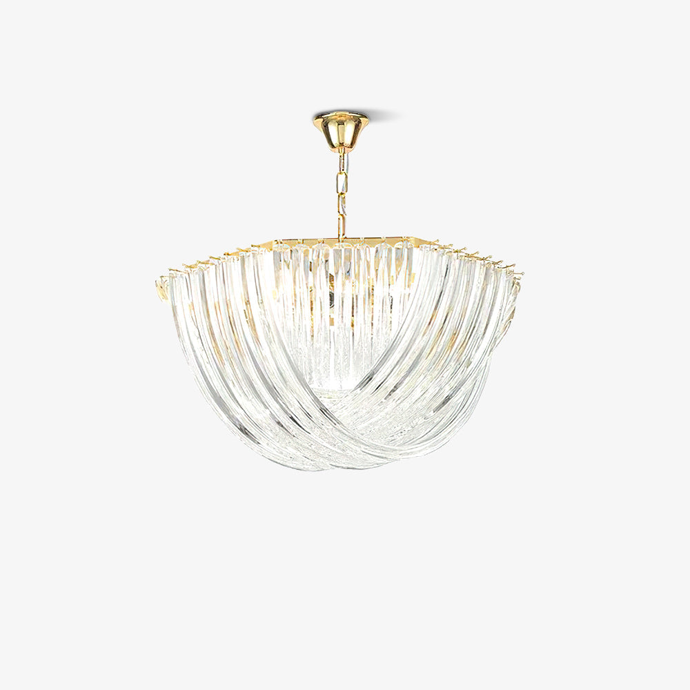 Aurora Chandelier Clear Curved Tiered - Letslighting