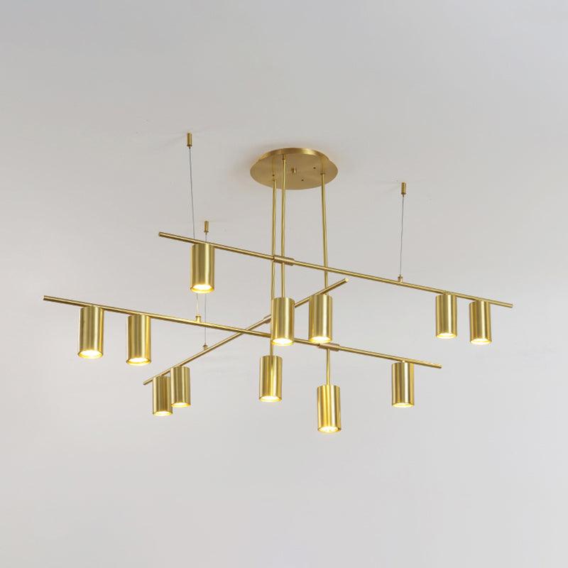 Lustra Chandelier Tribes Brass Linear Cylinder - Letslighting