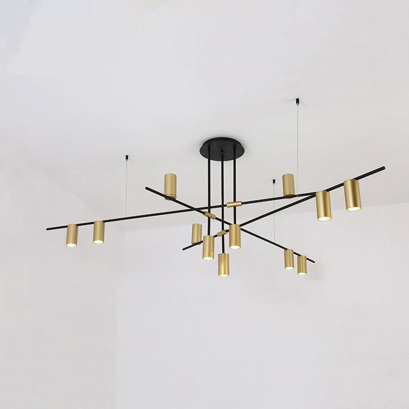 Lustra Chandelier Tribes Brass Linear Cylinder - Letslighting