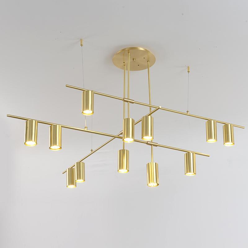 Lustra Chandelier Tribes Brass Linear Cylinder - Letslighting