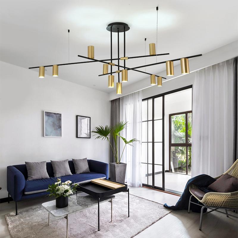 Lustra Chandelier Tribes Brass Linear Cylinder - Letslighting