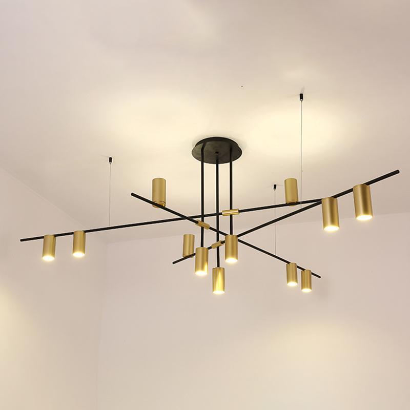 Lustra Chandelier Tribes Brass Linear Cylinder - Letslighting