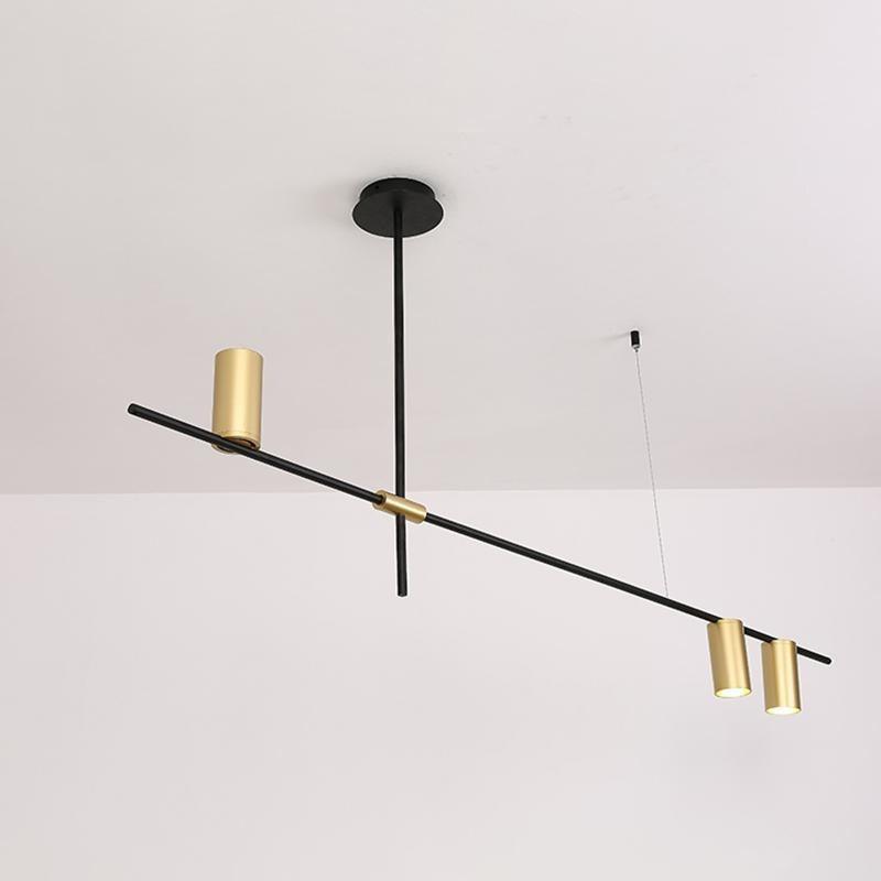 Lustra Chandelier Tribes Brass Linear Cylinder - Letslighting
