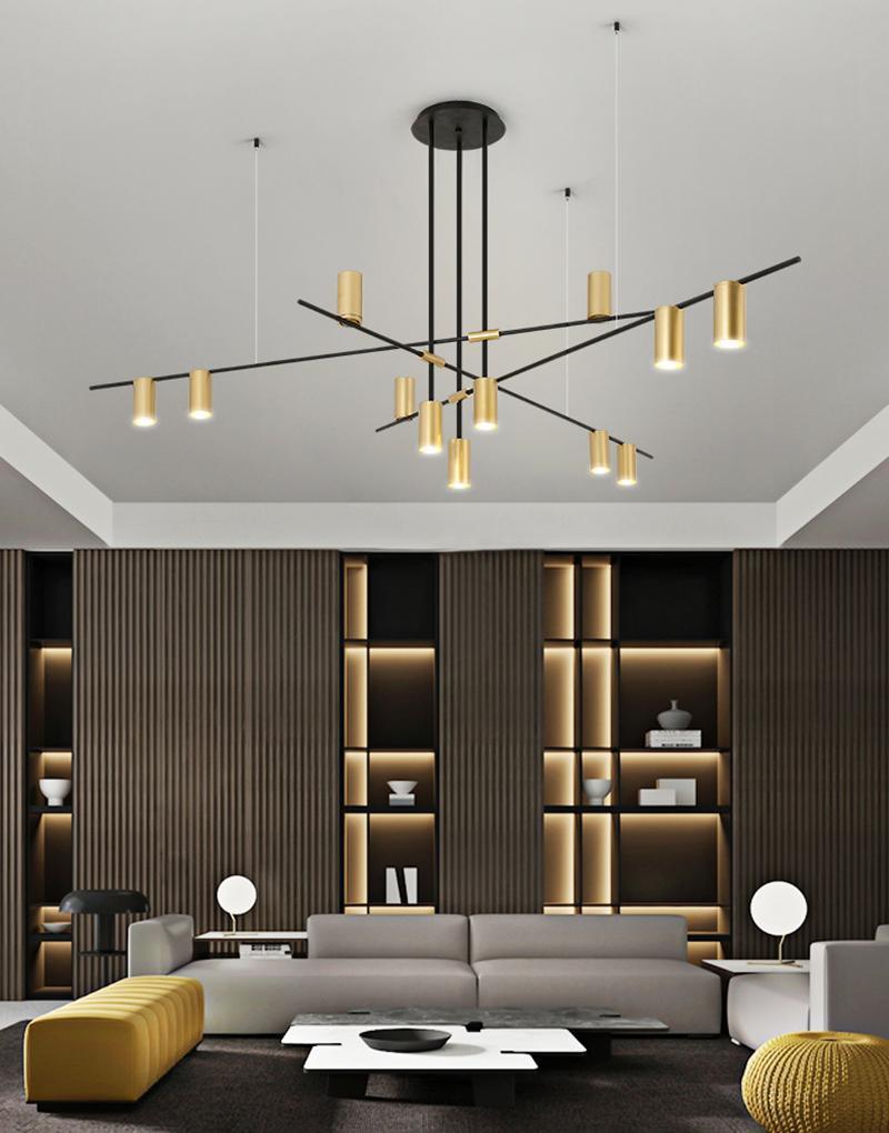 Lustra Chandelier Tribes Brass Linear Cylinder - Letslighting